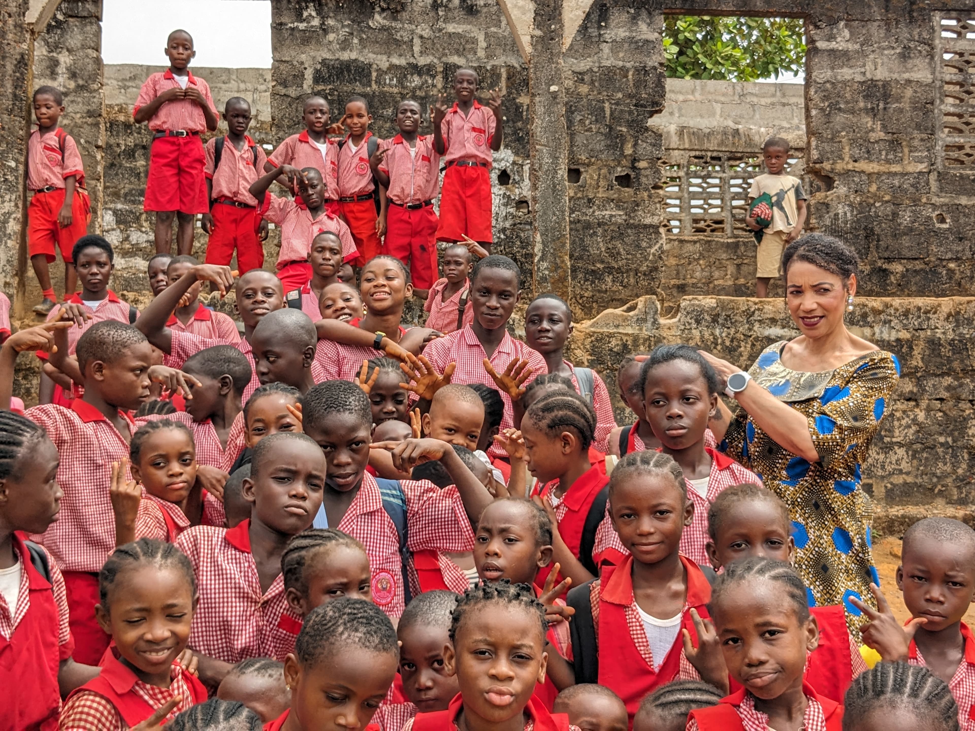 Community gathering in Liberia