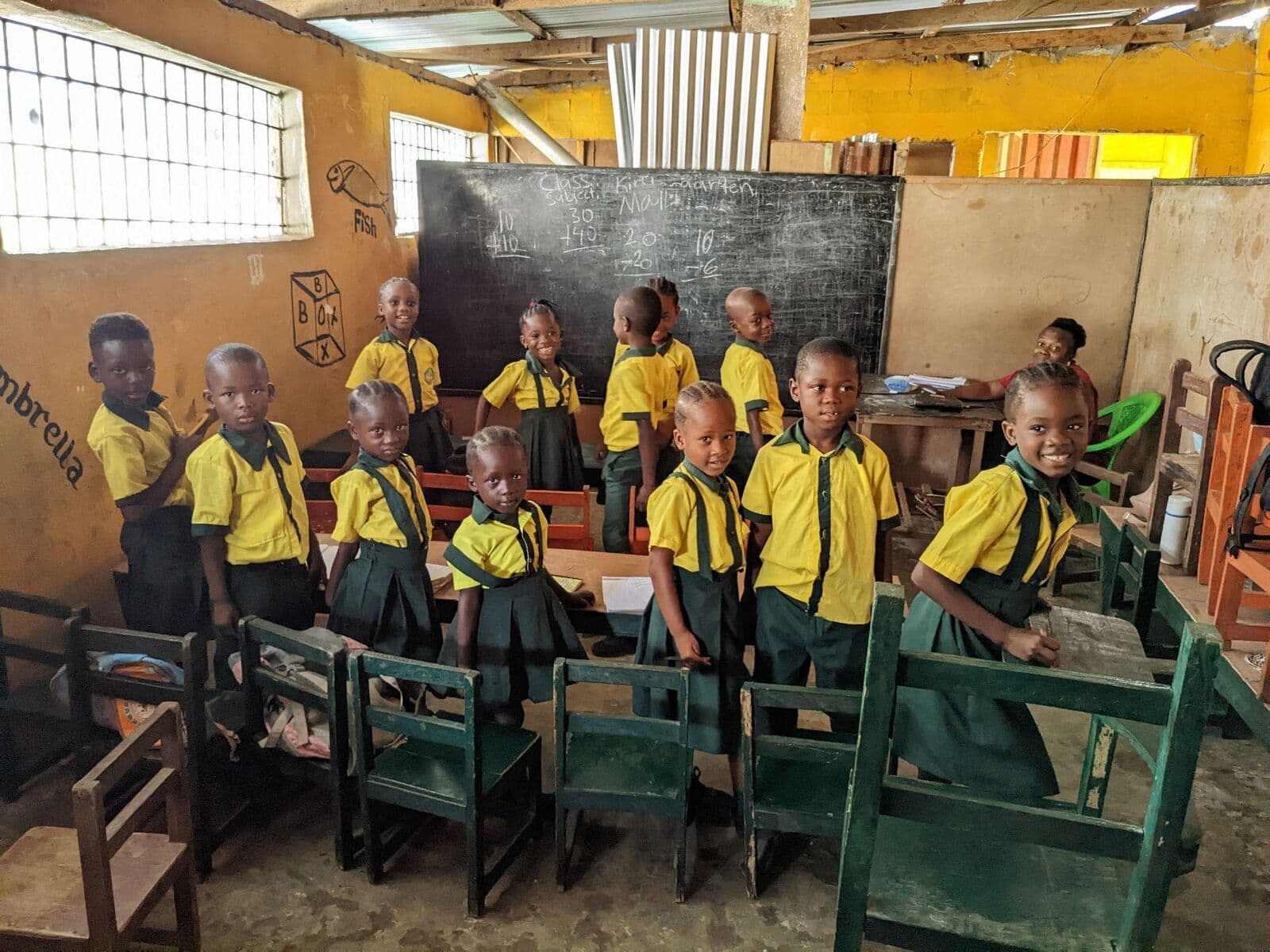 Students in a classroom at Champion Academy in Liberia