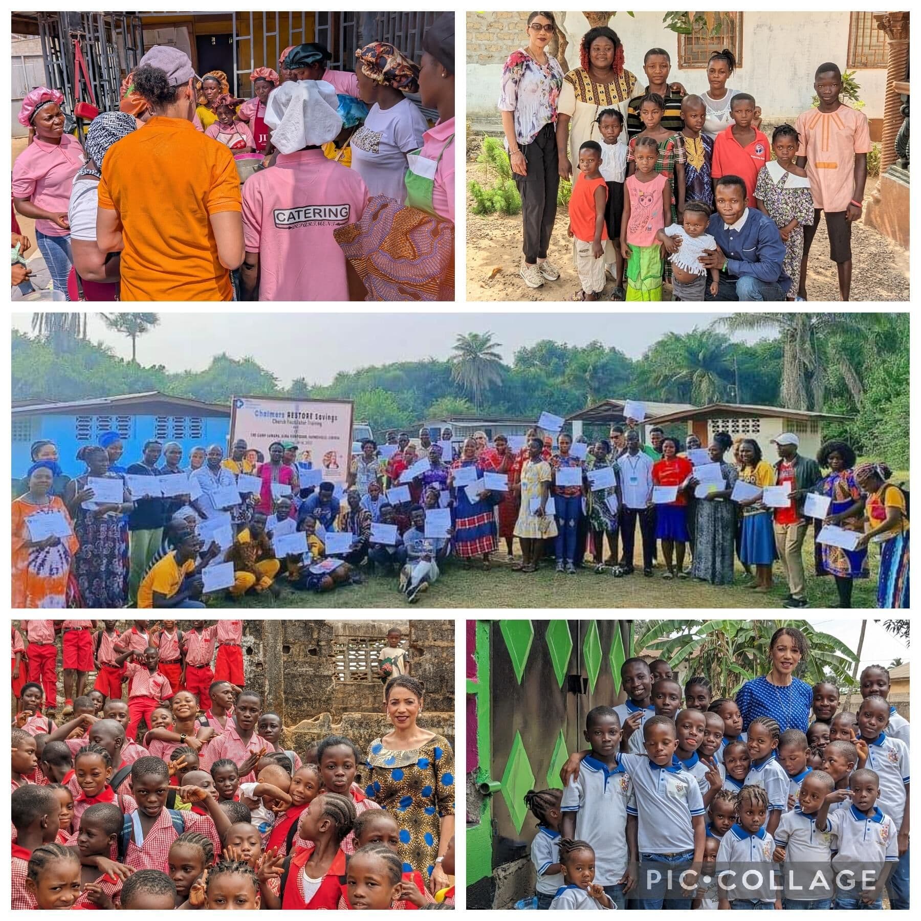 A collage of Heart In Heaven ministry moments across Liberia