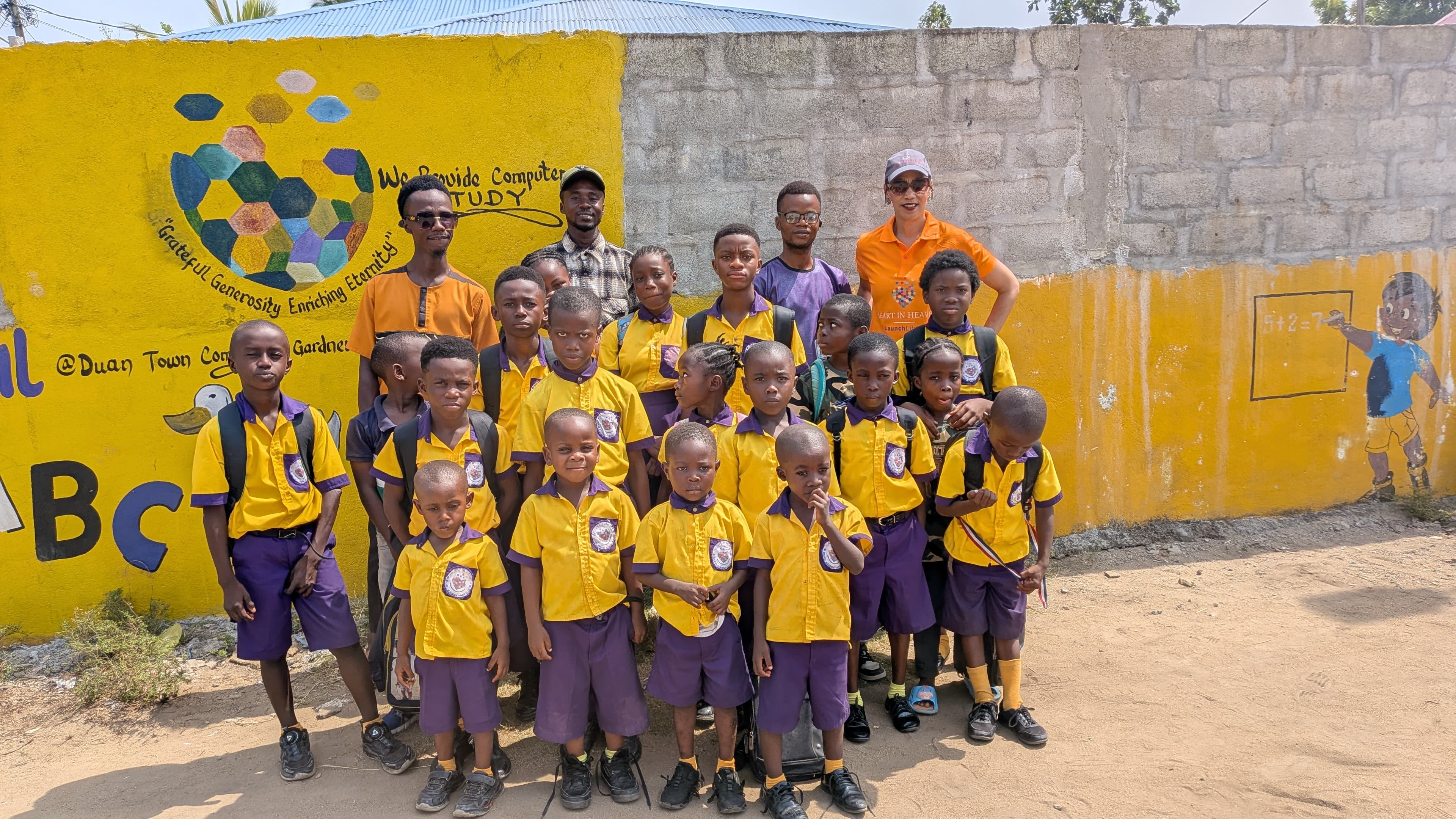 Champion Academy students and Heart In Heaven leaders in Paynesville, Liberia